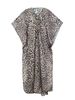 Lightweight Chiffon Beach Cover-Up With V-Neck & Striped Print - Sun Protection Swimwear Wrap For Women_ecoleips.com