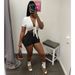 Women's Clothing Summer New Fashion Street Shooting Slim Solid Color Lace Short Tops_ecoleips.com