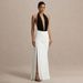 ng2510292 European And American Cross-Border Deep V Sexy Hot Girl Halter Fashion Dress Backless Patchwork High Slit Elegant_ecoleips.com