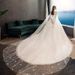 Women's Clothing Elegant French Starry A-Line Wedding Dress With Long Train – Romantic Deep V-Neck Corset Bridal Gown For Plus Size_ecoleips.com