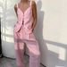 2024 European And American Foreign Trade Women's Clothing, Elegant Solid Color Sleeveless Blazer Set With Suspender_ecoleips.com