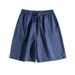 Suitable For All Seasons 14-Pack French Linen Loose Slimming Elastic Waist Drawstring Adjustable Wide-Leg Shorts Skirt Pants For Women#167_ecoleips.com