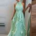 Sexy Lady Halter Sleeveless Evening Dress Casual Ruffle Pleated Solid Color Long Dress Fashion Summer Sleeveless Holiday Dresses_ecoleips.com