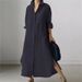 Women's Clothing Spring And Autumn Solid Color Long Sleeve Split Dress_ecoleips.com