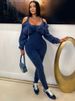 K Fashionable Women's Vintage Sexy Off Shoulder Tight Jumpsuit New_ecoleips.com