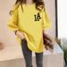 Women's White round Neck T-Shirt Short Sleeve Loose Fit mid Length Versatile Spring Summer Top for Students_ecoleips.com