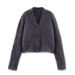 Fashion Versatile 4-Color Plush V-Neck Knitted Sweater_ecoleips.com