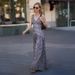 Cross-Border Women's Fashion French Plaid Print Slit Skirt Waist-Cinching Sexy Backless European And American Style_ecoleips.com