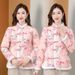 girl Ethnic Style Women, Winter Coat With Button Closure, Tang Suit Style, Warm Deerskin Velvet Cotton Coat, Stand Collar,_ecoleips.com