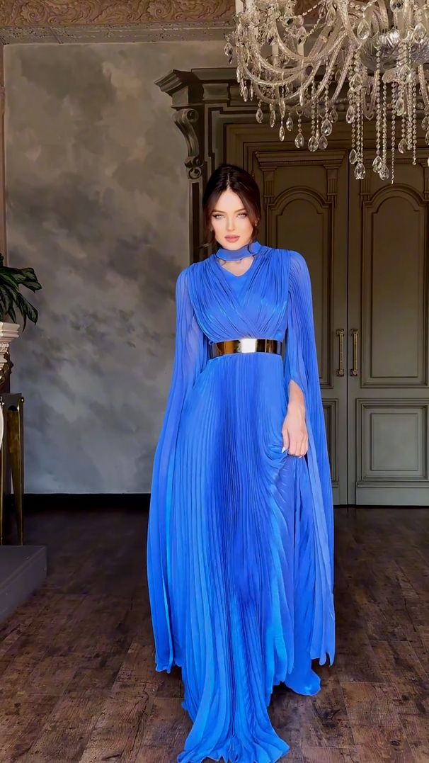 New V Neck Belt Long Sleeved Transparent French Temperament Dress_ecoleips.com