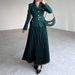 Women's Clothing Solid Color Temperament Lapel Suit Pleated Skirt Suit_ecoleips.com