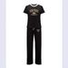 Women's Clothing Women's Comfortable Casual T-Shirt And Color-Block Drawstring Pants Set Loose Fitting Daily Commute Short Sleeve Outfit_ecoleips.com