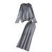 Women's Relaxed Knit Sweater & High Waist Bodycon Skirt Set – Distressed Hem Long Sleeve Two-Piece Outfit (One Size Fits Most)_ecoleips.com