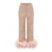 Elegant Slim Fit Women's Casual Straight Leg Pants European American Style Shimmering Mesh Fashion Trendy Clothing Sexy_ecoleips.com