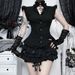 Women's Retro Open Collar Shirt CF25194 Summer New Ruffled Edge Pinch Waist Design Versatile Subculture Top_ecoleips.com