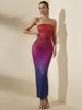 Women's Clothing New Sexy Hot Girl Tube Top Print Hip Slit Dress_ecoleips.com