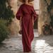 New Women's Fashion Off-Shoulder Top And Wide Leg Pants Two-Piece Set American Style_ecoleips.com