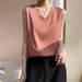 White Camisole For Women, Mulberry Silk Acetate Satin V-Neck Sleeveless Base Shirt, Blazer Inner Layer T-Shirt_ecoleips.com