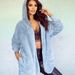 Women's Winter Fleece Hooded Coat - Soft & Warm Acrylic Knit Cardigan, Oversized Longline Sweater Jacket For Casual Streetwear_ecoleips.com