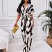 Women's Clothing Spring And Summer New Short Sleeved Printed Waist Jumpsuit Fashionable Wide Leg Women_ecoleips.com