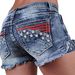 Women's Clothing Denim Embroidered Shorts Fashion Ins Elastic Patch Denim Embroidered Ripped Denim Shorts_ecoleips.com