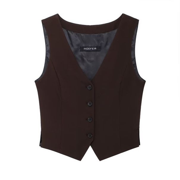 Street Chic Side-Slit Vest & Pleated Lounge Pants Set – Breathable Polyester, 3D Graphic, Trendy Two-Piece Outfit_ecoleips.com