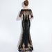 Black Mermaid Evening Gown Elegant Long Banquet Dress for Women Dignified Sophisticated Suitable for Presenters Performances_ecoleips.com