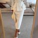 Women's Clothing Suit Autumn Square Collar Casual Solid Color Waist Two piece Suit_ecoleips.com