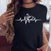 Independent Brand Retro Summer Women's Short-sleeve T-shirt With Music Notes And Hearts_ecoleips.com