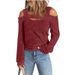 Aria Basics Aria Basics 2023 Autumn/Winter European And American Cross-Border Women's Fashion Casual Solid Color Off-Shoulder Loose_ecoleips.com