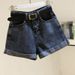 High Waisted Slimming Denim Shorts for Women Korean Style Rolled Hem Loose Wide Leg A-Line Hot Pants Trendy Summer Fashion_ecoleips.com