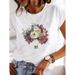 Wholesale Cross-border Popular Heart-patterned White Casual Loose Cute Short-sleeve T-shirt For Women_ecoleips.com