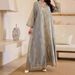 Muslim Dress Women Elegant Middle Eastern Muslim Abaya Dress With Sequins - Dubai Arabian Style Modest Fashion For Women_ecoleips.com