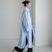 Women's Oversized Shirt Dress With Asymmetrical Slit Long Sleeve Casual Button Down Tunic Top, Lightweight Linen Blend Open Front Cover Up_ecoleips.com