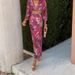 Spring Arrival Women's V Neck Color Block Print Hollow out Dress/Elegant Long Skirt Stylish European American Style Clothing_ecoleips.com