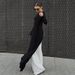 Talenza Fashion Split Long Dress Women's Solid High-Waisted Asymmetric Slim Sexy New Dress Elegant Party Looks Female Maxi Dress_ecoleips.com
