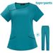 Women's Beauty Salon Beautician Dental Oral Isolation Clothing Protective Clothing Short-sleeved Trousers Elastic Quick-drying Work Clothes_ecoleips.com