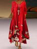 Women's Long Sleeve Floral Print Midi Dress – Asymmetrical Hem Casual Boho Fall Dress 2026_ecoleips.com