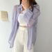 Women's Summer Thin Sheer Pearl Chiffon Sun Protection Shirt Jacket Lightweight Fashionable Top For 2026_ecoleips.com