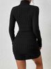 New Sexy Mini Dress Women Autumn Black Solid Turtleneck Long Sleeves Sheath Dress Club Elegant Bodycon Party Dresses Female M87W_ecoleips.com