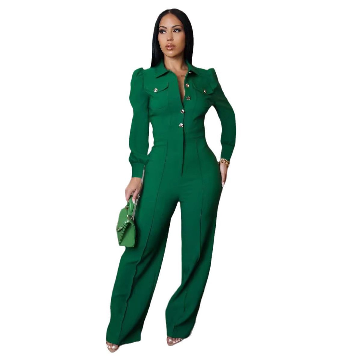 Women's Clothing Personalized Line Stitching Long Sleeved Sports Fitness Jumpsuit_ecoleips.com