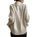 Aria Basics Aria Basics Cross-Border European And American Autumn Winter Y2K Solid Color Loose Turn-Down Collar Coat Women Lazy Knitted_ecoleips.com