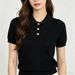 Women's Clothing Luxury Jacquard Knit Polo Shirt - Elevated Classic With Subtle Monogram Design_ecoleips.com