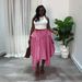TW874 Elegant High-Waisted Midi Skirt for Women Irregular Plaid Design Summer Elastic Waist European And American Style Foreign Trade Women's Clothing_ecoleips.com