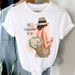 Foreign Trade Cross-border Clothing For Girls, Floral Fashion Simple Print Women's Plus-size White Short-sleeve T-shirt_ecoleips.com