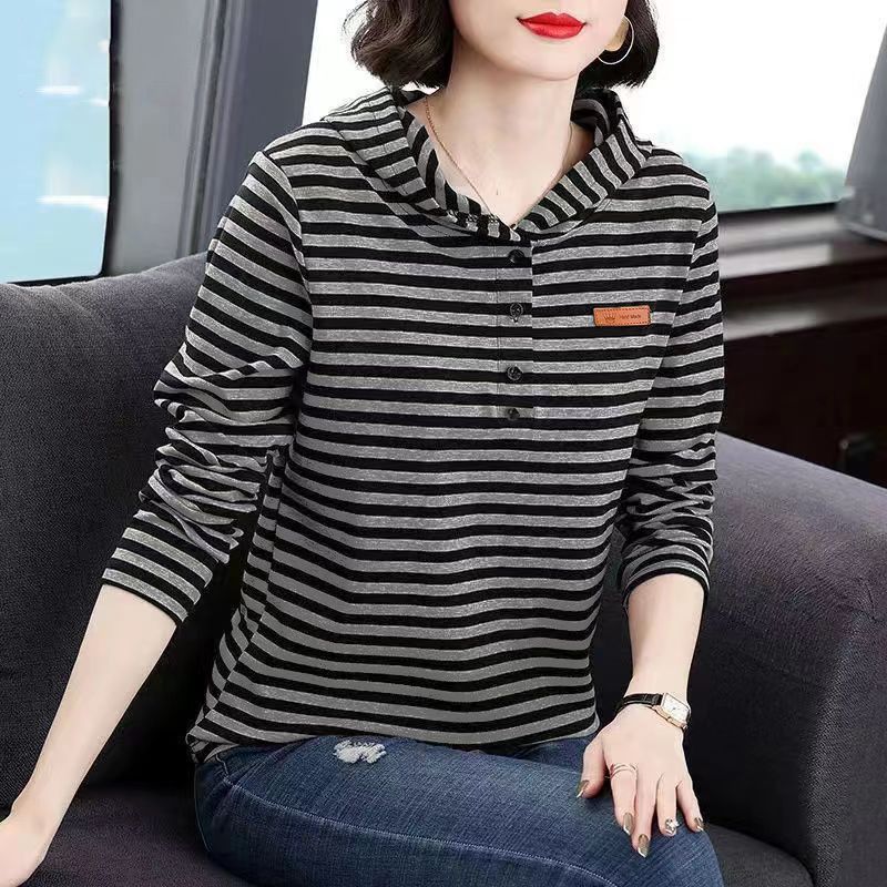 Large-Size Base Layer T-Shirt For Women Autumn-Friendly, Loose-Fitting Design With A Hong Kong-Inspired Style; Versati_ecoleips.com