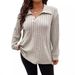 Plus-Size V-Collar Ribbed Long-Sleeve T-Shirt – Soft Brushed Interior, Relaxed Fit For Fall & Winter (1XL-5XL)_ecoleips.com