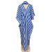 Summer Striped V Neck Long Dress European American Style Casual Loose plus Size Fashion Women's Dress_ecoleips.com