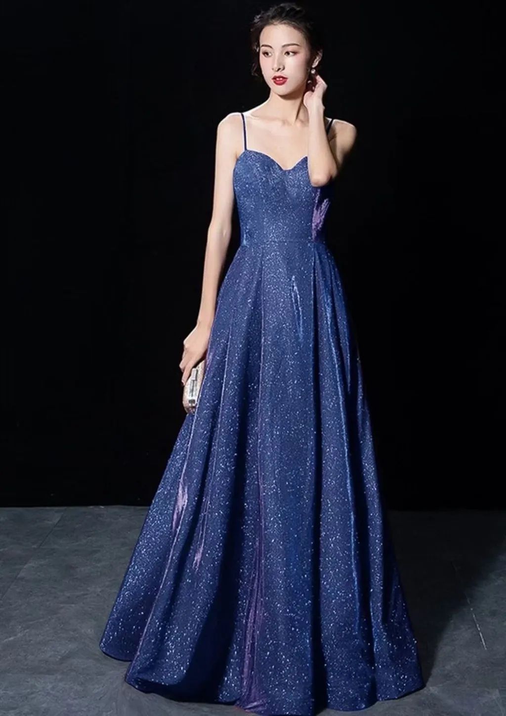 Women's Clothing Suspender Backless Sexy Flash Deep V Evening Party Banquet Evening Dress_ecoleips.com