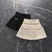 White High-Waisted Slimming Pleated Mini Skirt Wool Petite Women New Spring Winter Style_ecoleips.com